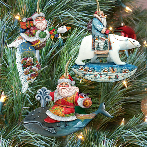 The Holiday Aisle 3 Piece Travel Ride Holiday Shaped Ornaments Set Wayfair