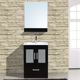 Sale Alva 24 Single Bathroom Vanity with Mirror By Adornus