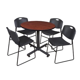 Marin 36 Round 5 Piece Breakroom Table And Chair Set