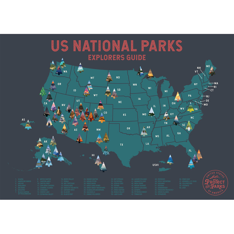 Fits 17 x 24 Inch Frames Microfiber Cloth and Gift Tube Detailed National Parks Map with Hand-Painted Images Scratch Tool Newverest US National Parks Scratch-off Poster Includes 62 Info Cards