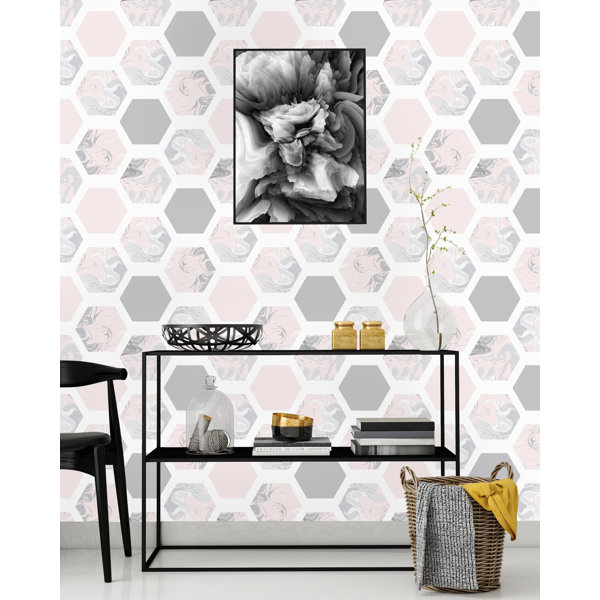 Wrought Studio Sahraoui Pastel Geometric Marble 75 L X 25 W Peel
