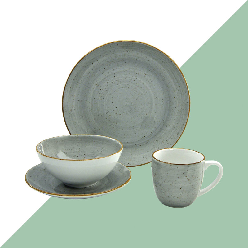 Hashtag Home Highland 4 Piece Dinnerware Set, Service for 1 & Reviews