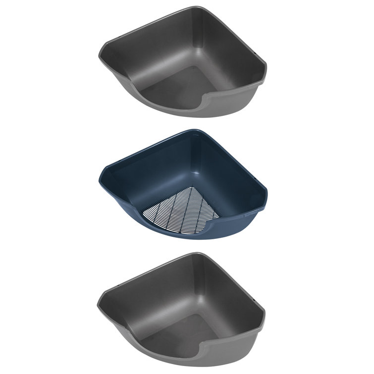 corner sifting litter box