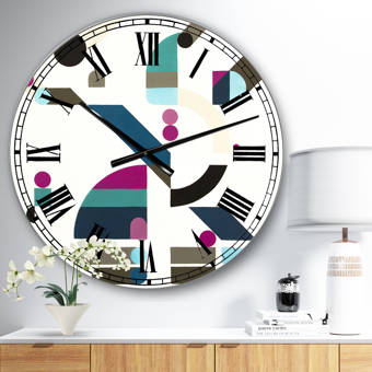 East Urban Home Oversized People And Time Acrylic Watercolors Wall Clock Wayfair