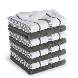 Reversible Black Inhibits Bacterial Odors 3-Pack All-Clad Textiles Cotton Kitchen Towels with Dual Woven Stripes 17-inch by 30-inch Highly Absorbent