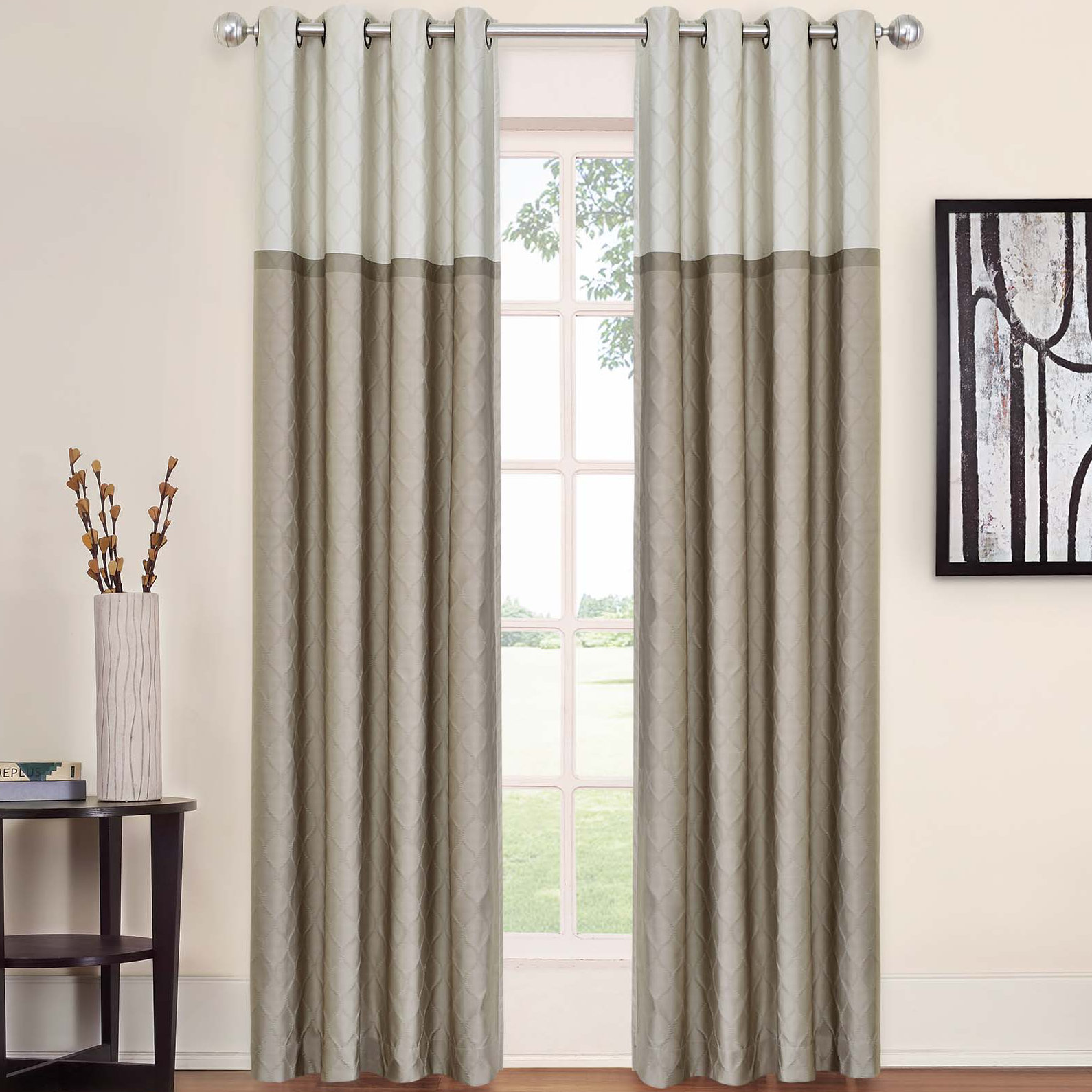 Rothsville Geometric Blackout Grommet 1 Curtains Drapes