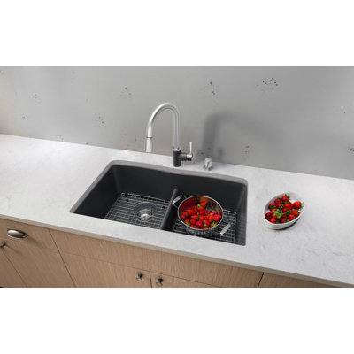 Blanco Diamond Silgranit 32 Inch L X 19 W Double Basin Blanco Diamond Silgranit 32 Inch L X 19