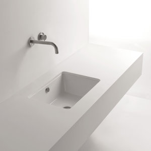 Sink Ceramic Rectangular Undermount Bathroom Sink with Overflow