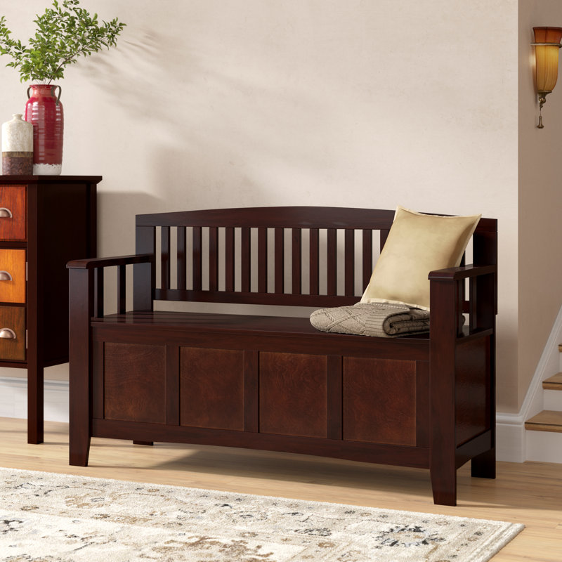 Alcott Hill Garrity Wood Storage Bench Reviews Wayfair