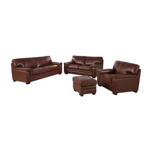 Cabott Genuine Leather Living Room Set by Three Posts™