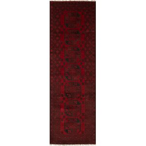 One-of-a-Kind Bridges Hand-Knotted Wool Red Area Rug