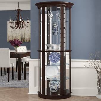 Andover Mills Biali Lighted Corner Curio Cabinet Reviews