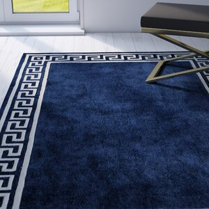 Chantemelle Hand-Tufted Navy/White Area Rug