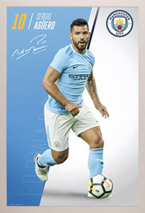 Frame USA 'Man City Aguero' Memorabilia Print in Blue ...
