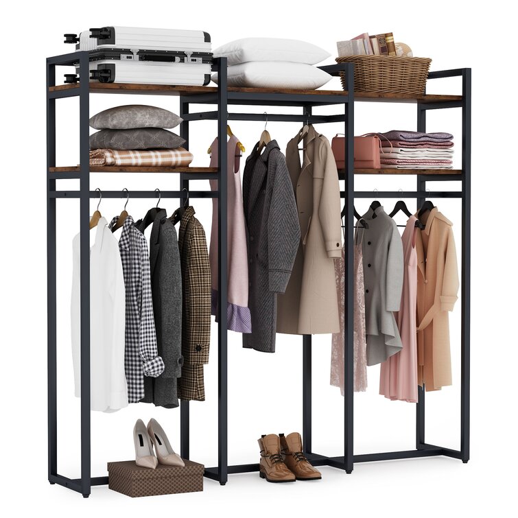 Home Adjustable Clothes Closet Organizer Storage Shelf Expandable Wardrobe Rack 