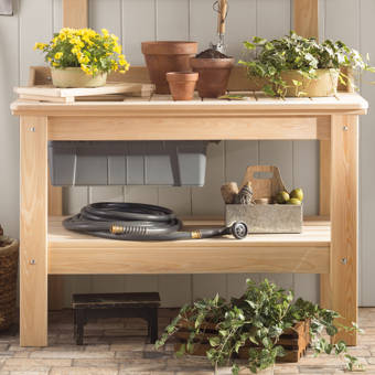 Outdoor Living Today Cedar Potting Bench Reviews Wayfair