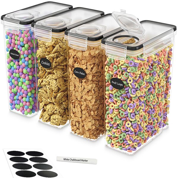 3 Pack Cereal Keeper Storage Container Flip Top Spout Free Shipping 