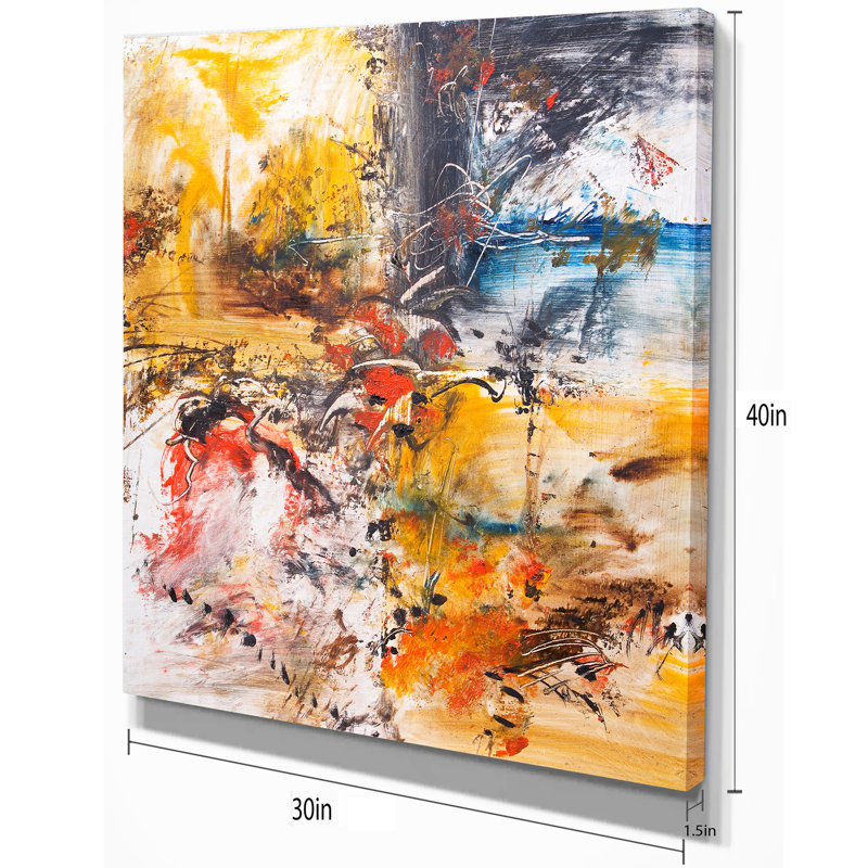 East Urban Home Contemporary Mixed Abstract Painting Oil