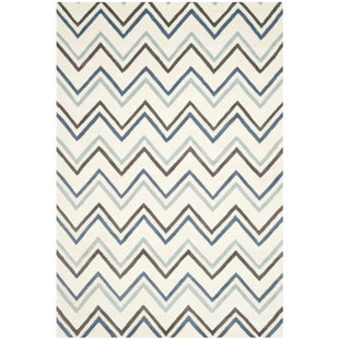 Modern Chevron Area Rugs Allmodern Charlenne Ivory Blue Chevron Area Rug By Zipcode Design