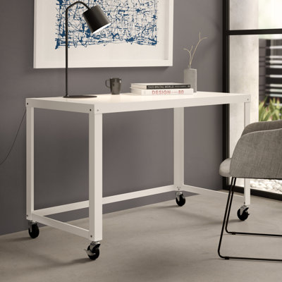 Yeomans Ready-to-Assemble 48-inch Wide Mobile Metal Desk for Home Office