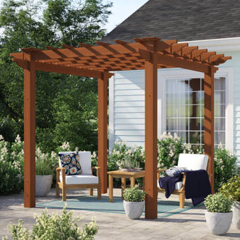 Sol 72 Outdoor Ansonia 7 4 W X 7 4 D Vinyl Pergola Reviews Wayfair