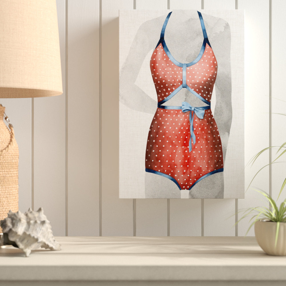 Highland Dunes Vintage Bathing Suit Ii Framed Watercolor