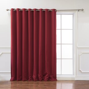 1P BURGUNDY SOLID PANEL 100% BLACKOUT GROMMET WINDOW CURTAIN BLACK LINED BACKING 