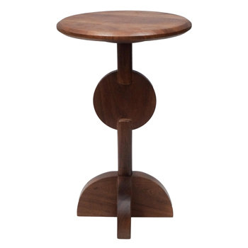 24"H Acacia Wood Antique-Style Side Table in Light Brown Finish Pedestal Accent Table with Rustic Charm and Elegant Design Elements