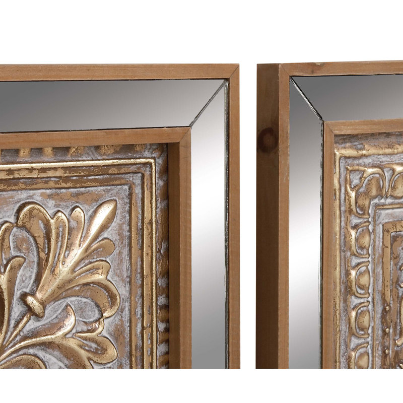 3 Piece Metal Mirror Plaque Wall Decor Set Reviews Joss Main