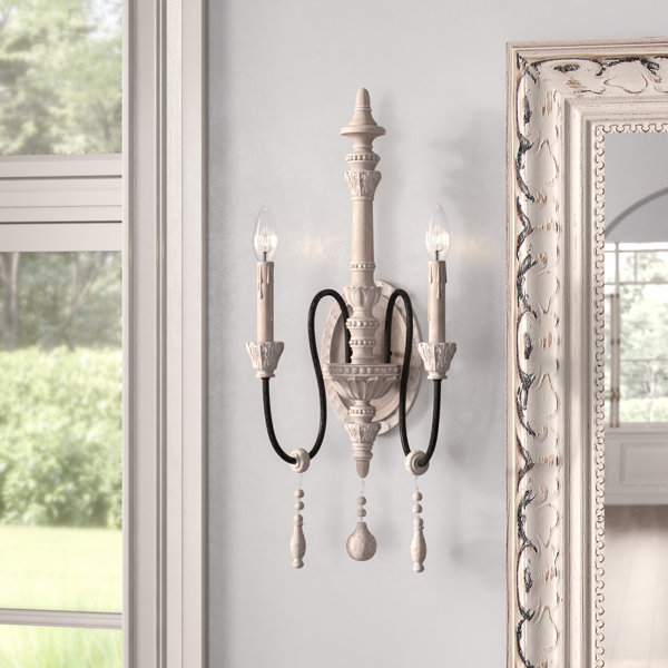 Kelly Clarkson Home Bartles 2 Light Dimmable White Washed Driftwood Candle Wall Light Reviews Wayfair