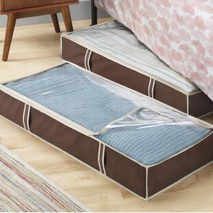 Foldable Underbed Organiser 5 Pack Large Capacity Clothes Storage Bags with Zips for Garden Cushions Duvets Bedding Comforters Pillows ionlyou Storage Bags 
