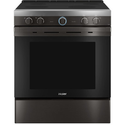 Haier 30 56 cu ft Smart Slidein Gas Range Haier Finish Black Stainless Steel