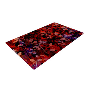 Ebi Emporium Amongst the Flowers - Summer Nights Red/Black Area Rug