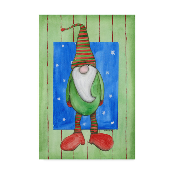 The Holiday Aisle Gnome Elf Acrylic Painting Print On Wrapped