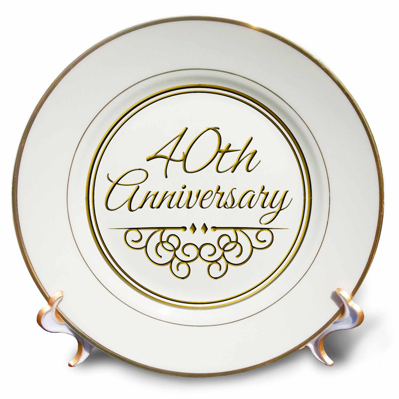 East Urban Home 40th Anniversary Gift For Celebrating Wedding Anniversaries 40 Years Married Together Porcelain Decorative Plate Wayfair
