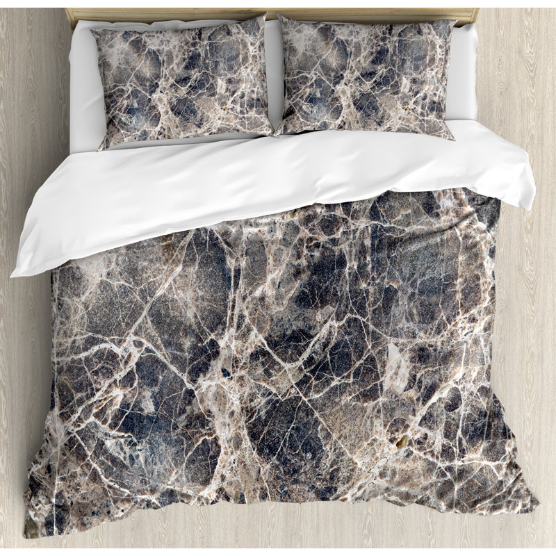 Ambesonne Marble Ceramic Style Grunge Scratches With Formless Lines And Cracks Artwork Duvet Cover Set Wayfair