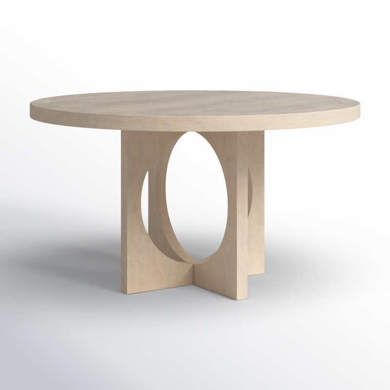 Liesl 54.L X 54.0W X 30.0H Natural Wood W/ Circular Top Dining Table Color: Beige