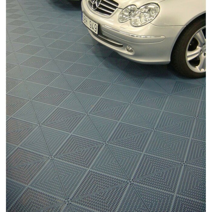 Bergo Unique 14 9 X 14 9 Garage Flooring Drain Tiles In Graphite