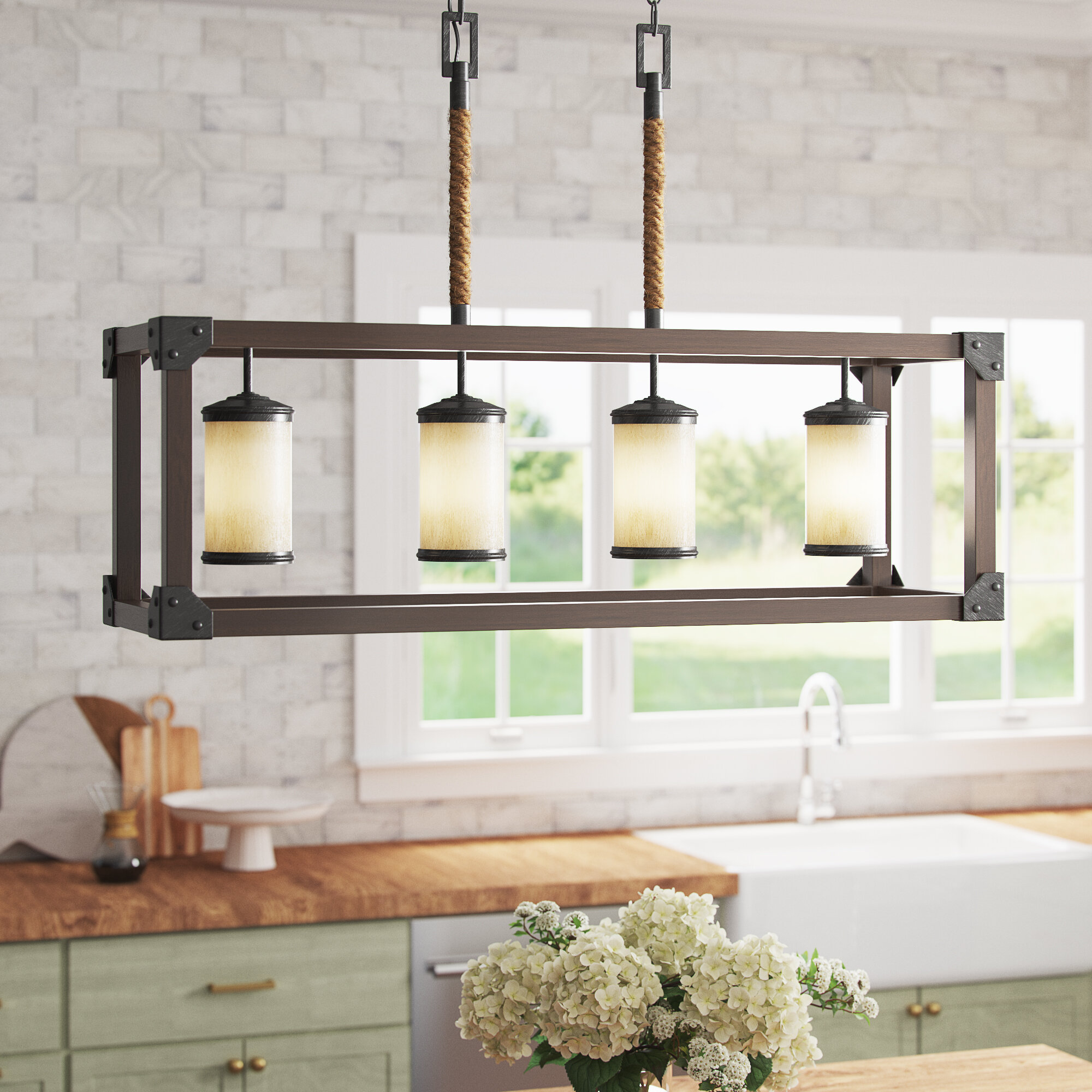 4 light kitchen island pendant