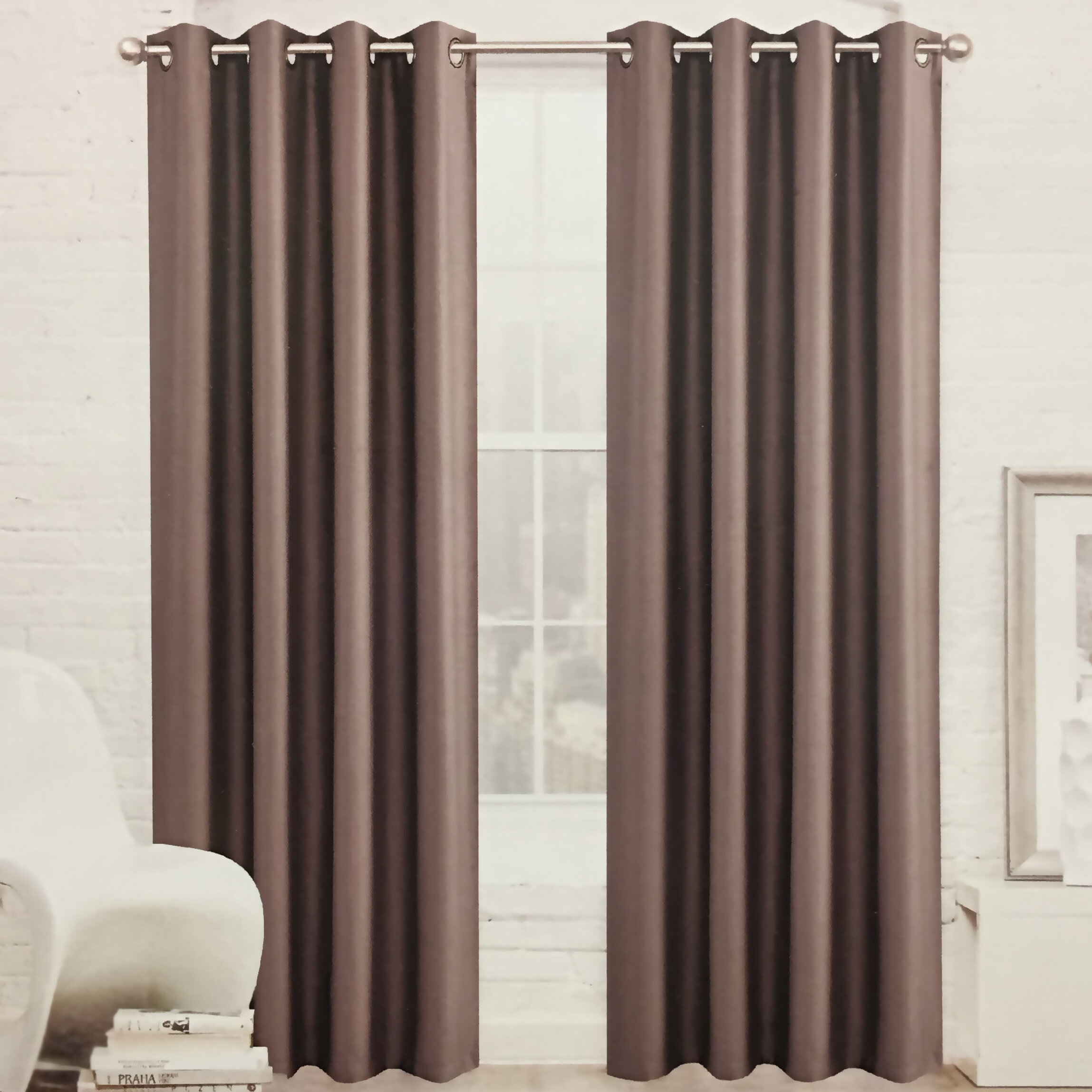 Millwood Pines Toccoa Wood Grain Embossed Solid Blackout Grommet Curtain Panels Reviews Wayfair