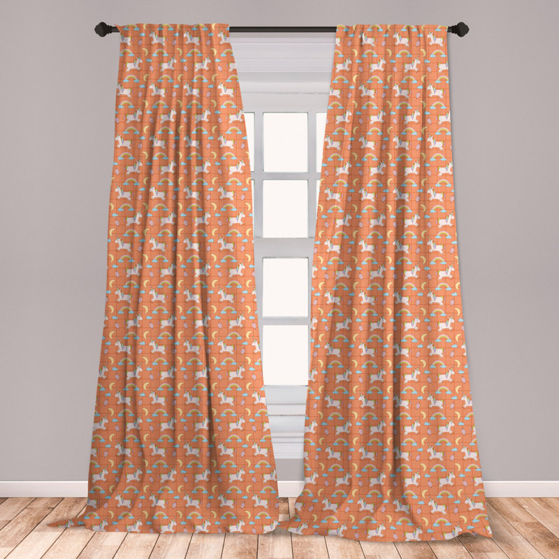 East Urban Home Unicorn Party Room Darkening Rod Pocket Curtain Panels Wayfair