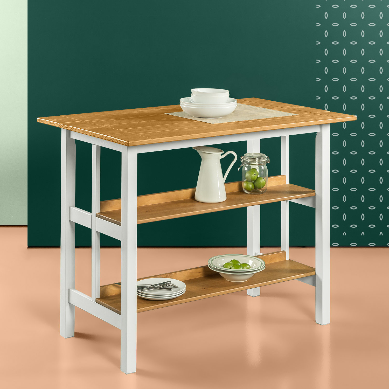 August Grove Stetler Kitchen Island Prep Table Reviews Wayfair