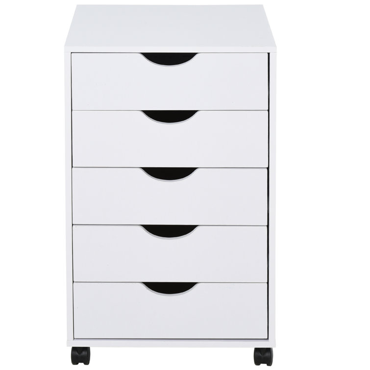 Rebrilliant 5 Drawer Storage Organizer Filing Cabinet With Nordic Minimalist Modern Style Caster Wheels For Mobility Black Reviews Wayfair Ca