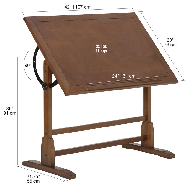 Studio Designs Solid Wood Drafting Table Reviews Wayfair