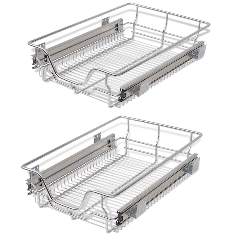Symple Stuff Pull Out Wire Under Shelf Basket Wayfair Co Uk