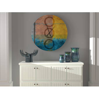East Urban Home Oversized People And Time Acrylic Watercolors Wall Clock Wayfair