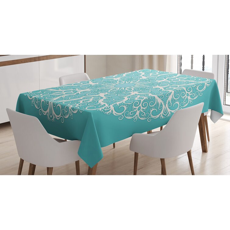 Ambesonne Meadow Table Runner Dining Room Kitchen Rectangular Runner Orange Teal and Green 16 X 90 Tulip Garden Field Summer Season Leaves Flourish of Rural Country Pattern