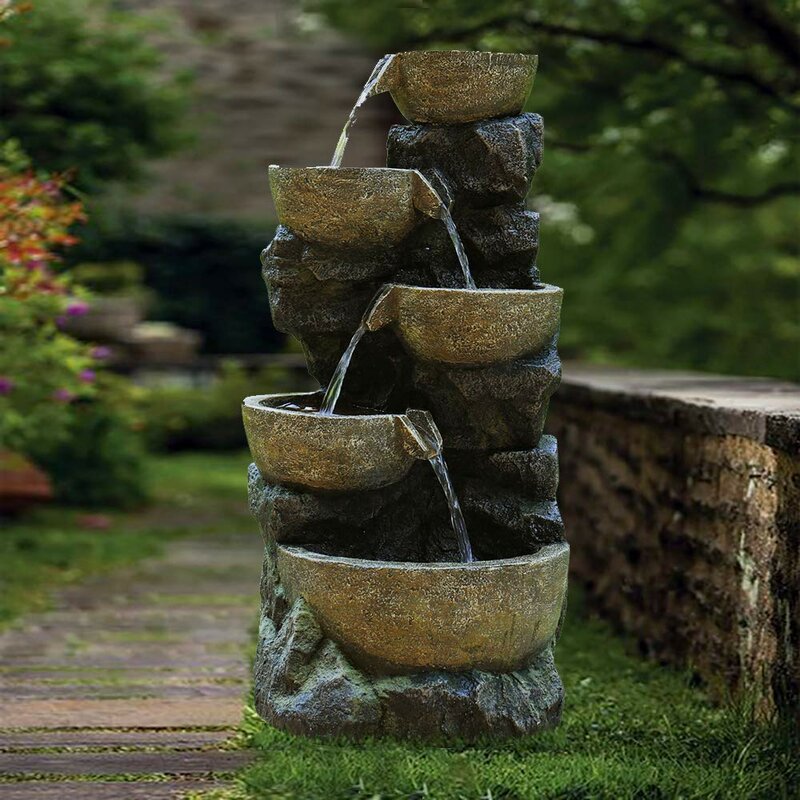 Wature Resin Zen Garden Fountain with Light | Wayfair