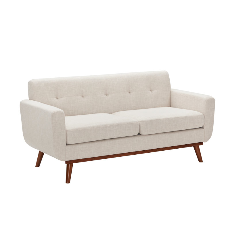 Carmencita 65" Square Arm Loveseat Upholstery Color: Beige