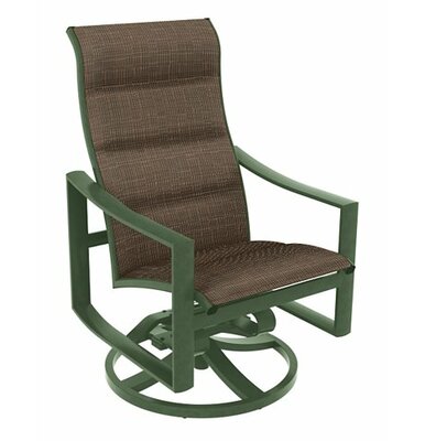 Kenzo Swivel Patio Dining Chair With Cushion Tropitone Fabric Mia Ii Frame Color Woodland